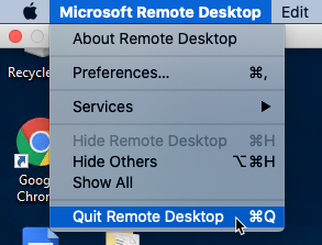 Remote Desktop - Quitting
