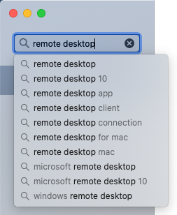 Searching for Remote Desktop in the App Store